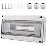 Waterproof Outdoor Electrical Enclosure IP65 18 Modules - ABS/PC, Transparent Door, 3 Connectors