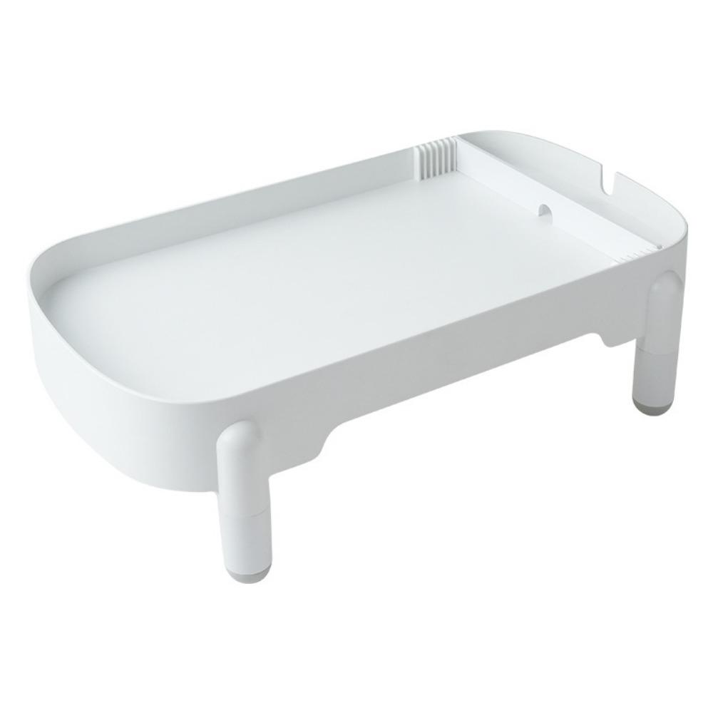 

Регулируемая по высоте приподнятая подставка для кошачьей кормушки Нескользящая полка-диспенсер для корма для домашних животных Двойные миски белый