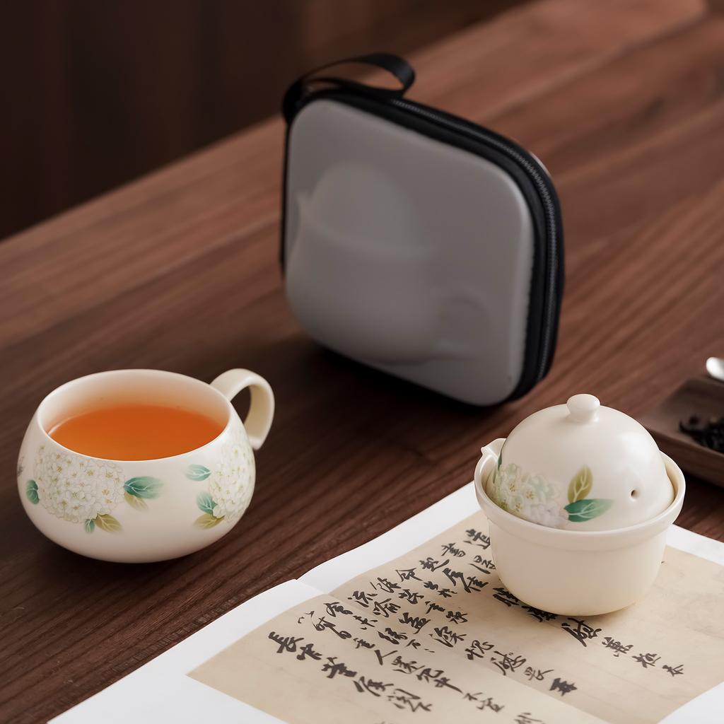 Ru Kiln Tea Coffee Cup Travel Tea Set Kuaike Cup Tea Separation Office Water Cup Teapot Outdoor Camping