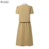 ZANZEA Women Short Sleeve Blouse and Skirts Casual Two Piece Suit Sets