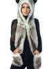 Cartoon Plush Hat Scarf Glove Set - Cute Faux Fur Cap
