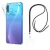 Coque et tour de cou pour Huawei P30 LITE - TPU Souple Transparent Cordon Noir réglable Phonillico®