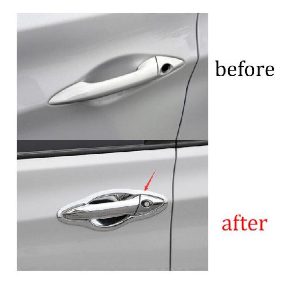 For Hyundai Elantra 11-16 Chrome Glossy Outside Door Bowl Cup Cover Trim 4PC Fit