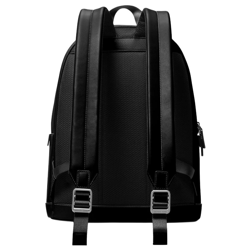 Michael Kors MK Cooper Logo Zip Closure Leather Laptop Backpack Medium Men backpacks Black 37S4LPCB8L-001