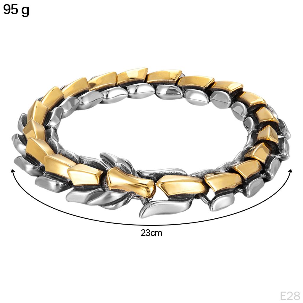 Biker Bracelet Titanium Steel of Dragon Shape Bangle for Men Boys