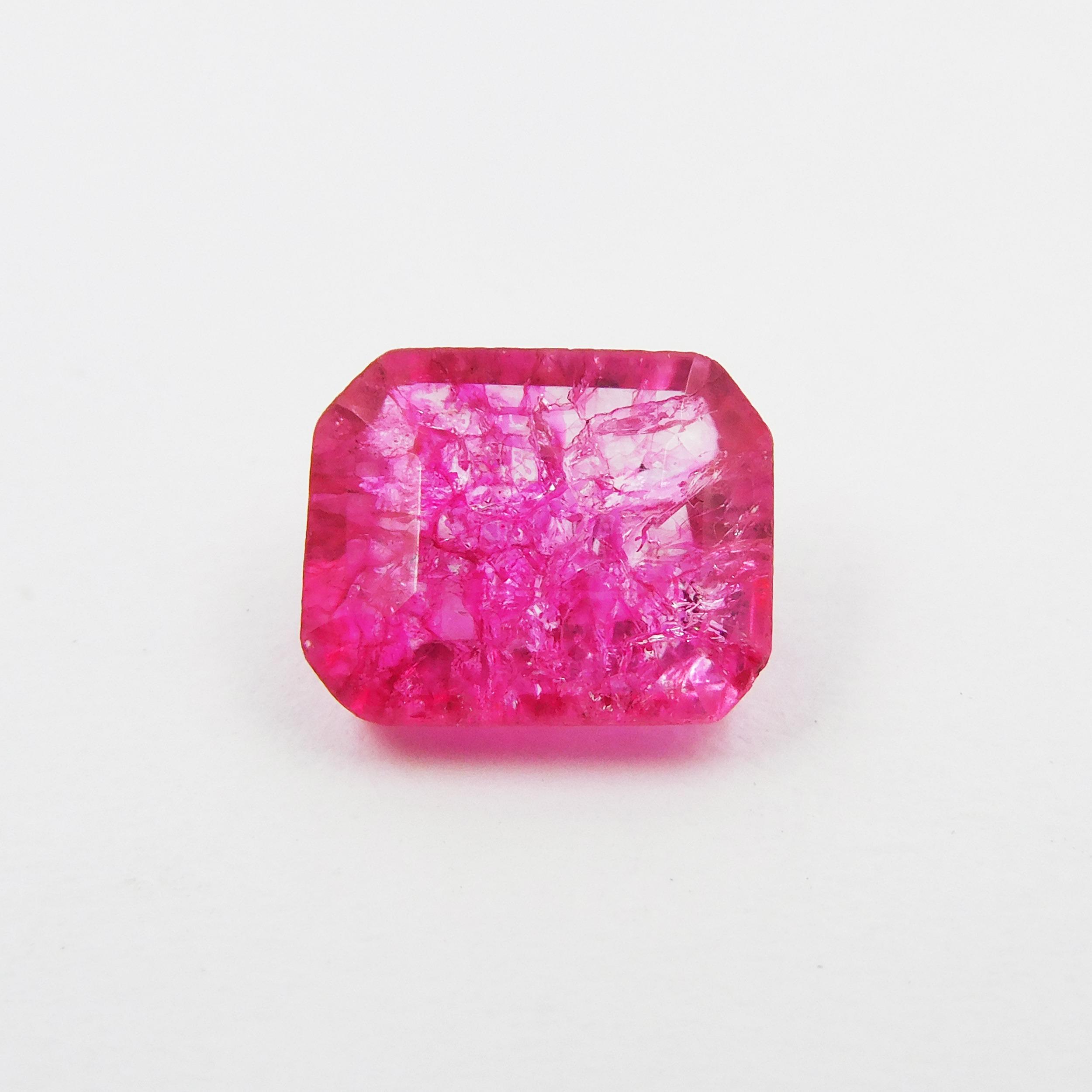 

Ring Size Natural Ceylon Sapphire 2 Ct Pink Emerald Cut Loose Gemstone CERTIFIED P-969-Sa 9.5 mm рожевий