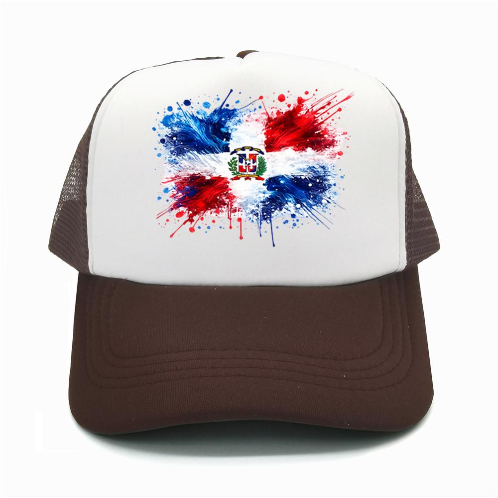 Dominican Republic Flag Baseball Cap Unisex Adjustable Mesh Hat Breathable DR Dominican Trucker Caps