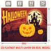 Party Backdrop Halloween Castle Flat Pumpkin Spooky Multi Layered Celebrations Celebration Photo Booth Front Door Decor