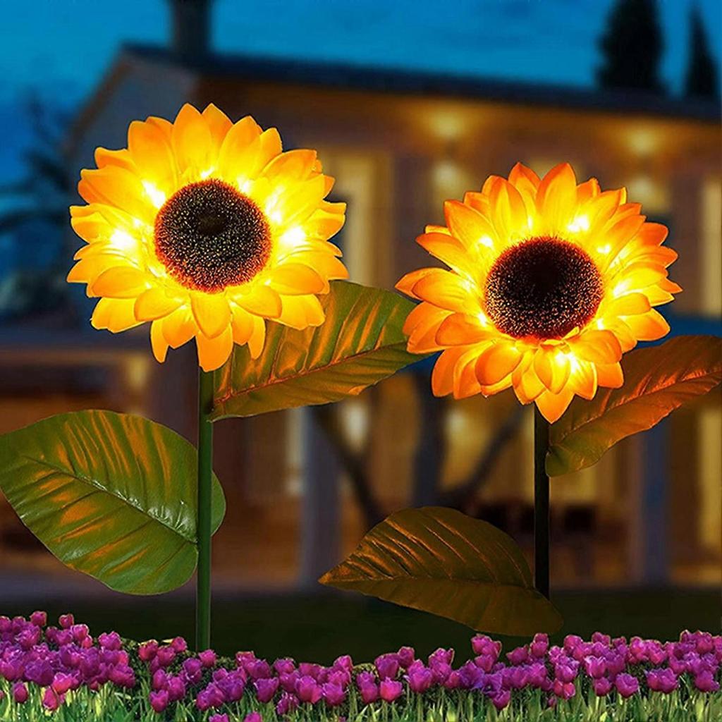 Girasoli Luce Solare Alimentata a Energia Solare Girasoli Illuminazione Decorativa per Prato Giardino Esterno