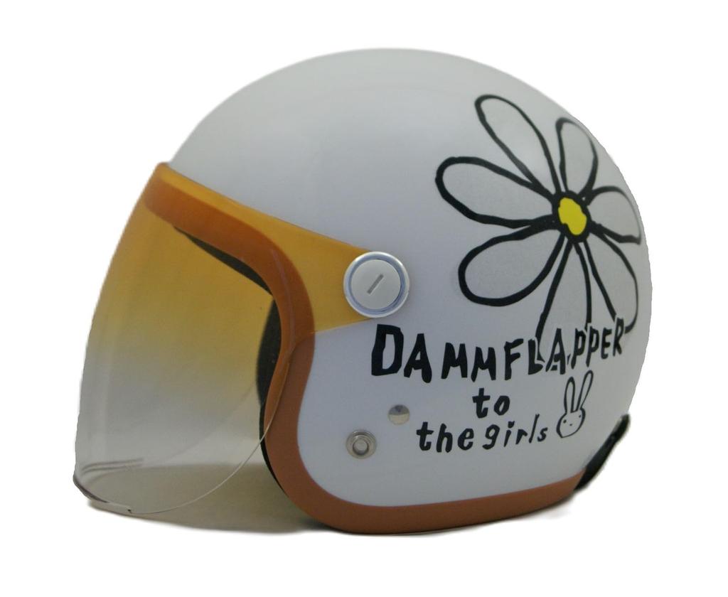 SunUp FLOWER Motorcycle Pearl Ladies Free SL-001 Jet-Style Helmet, White, Size (57-58cm) (Pearl White)