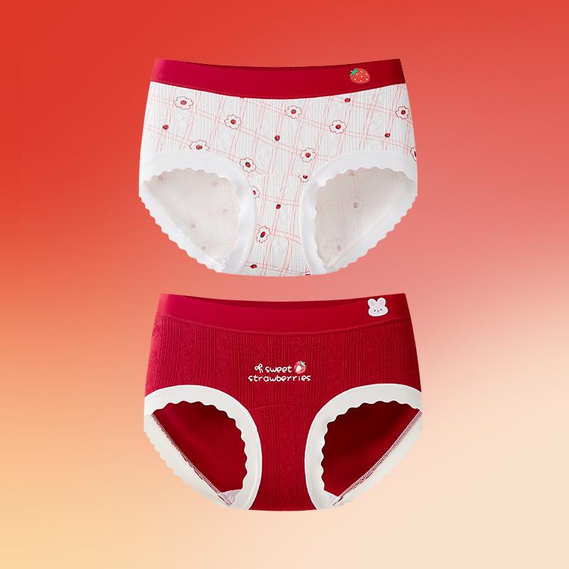 Girls' A-Class Pure Cotton Red Zodiac Underwear for Older Kids