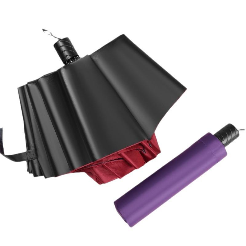 Customized Large Automatic Business Umbrella - Sun & Rain Dual-Use, Black Glue Sunshade, Anti-Rainstorm, Reinforced Windproof.