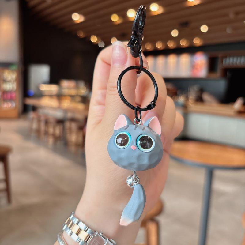 

Милый большой глаз кошачья голова брелок изысканный анти-потеря подвеска кошачья голова креативный высококачественный 3D мультфильм брелок пара