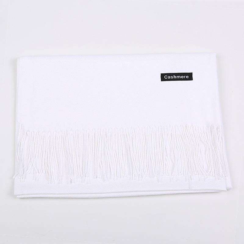Two-Life Women's Solid Color Imitation Cashmere Scarf - Korean Style, Two-Way Shawl & Neck Gaiter for Autumn/Winter.