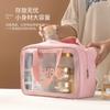 Handheld Large Capacity Travel Transparent Toiletry Bag Pu Waterproof Frosted Makeup Cosmetics Storage