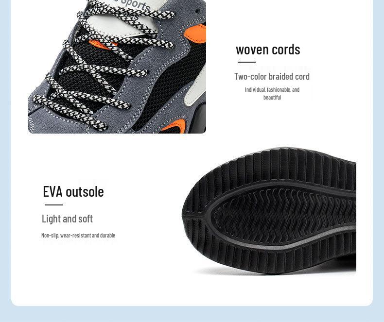 Unisex Summer Steel Toe Work Shoes: Lightweight, Anti-Smash, Anti-Puncture, Wear-Resistant Sole