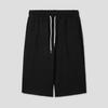 APOSTROPHE COMMA Wide Side Pintuck Banding Half Pants_Black