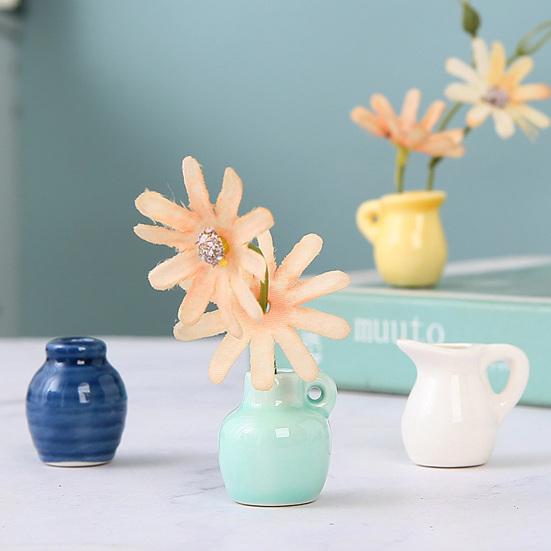 Mini Ceramic Vase Refrigerator Magnet 3D Miniature Plants Flower Vase Fridge Magnet Home Office Kitchen Locker Decoration