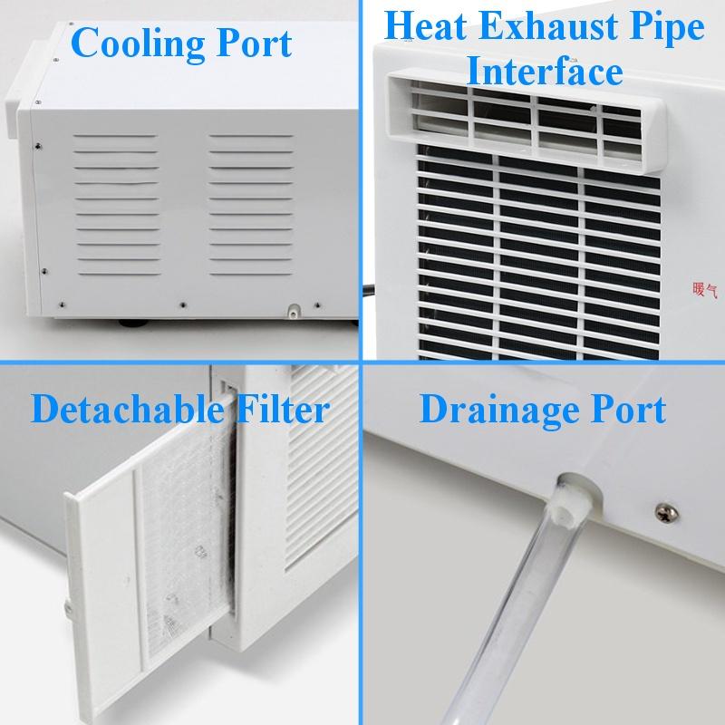 1100W Air Conditione Air Conditioner Cold/Heat 24-hour Timer W/ Remote Control  LED Control Panel Desktop for Home