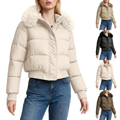 Chaqueta de Plumón Corta Gruesa Cálida Moderna para Mujer