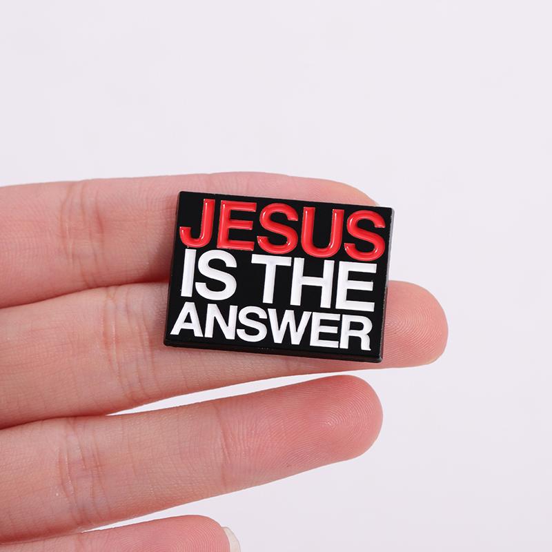 HALLOWED BE THY GAINS Enamel Pins Custom JESUS IS THE ANSWER Brooches Lapel Badges Jewelry Gift for Believer Friends
