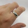 Adjustable Open Ring Men Women Sterling Lotus Flower Design Vintage Floral Statement Jewelry