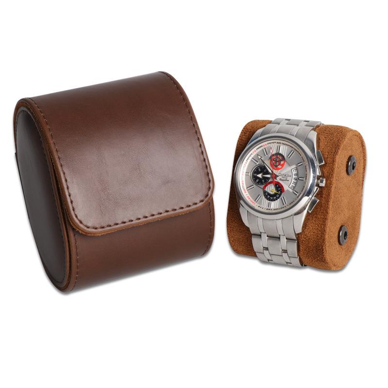 Stock Disponible Bolsa de Viaje Impermeable para Relojes de Cuero – Antiarañazos, Resistente al Desgaste, Almacenamiento Portátil para Relojes Mecánicos