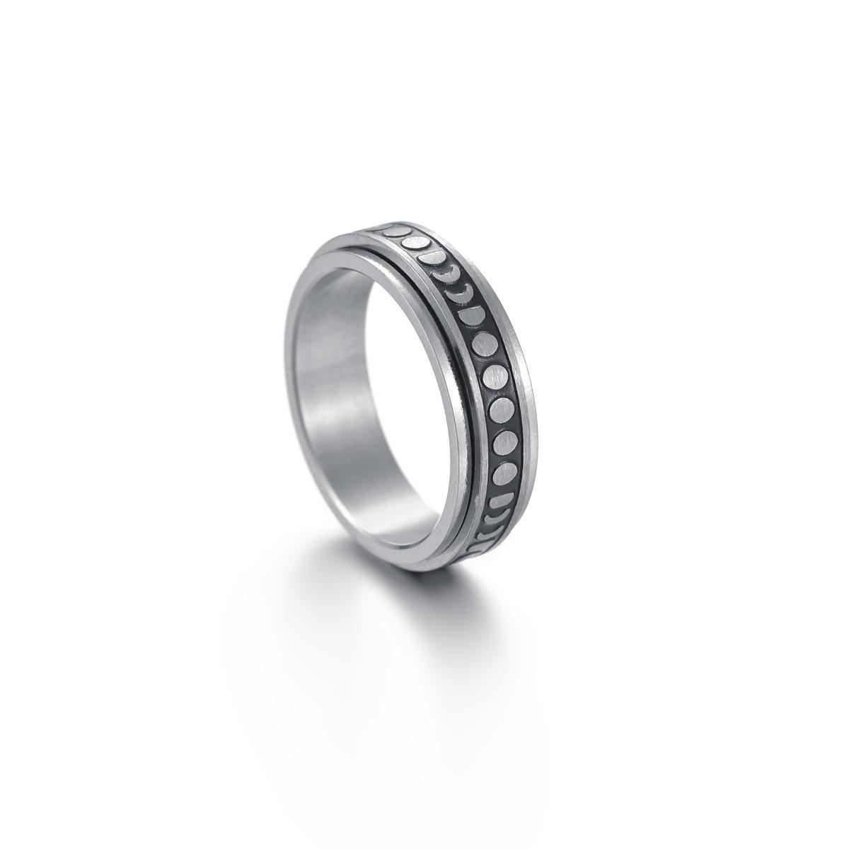 

Кільце Fidget Ring для тривоги Поворотне кільце з нержавіючої сталі Антикомпресійне кільце Обертовий місяць Прохолодне кільце для зняття стресу для жінок і чоловіків 8