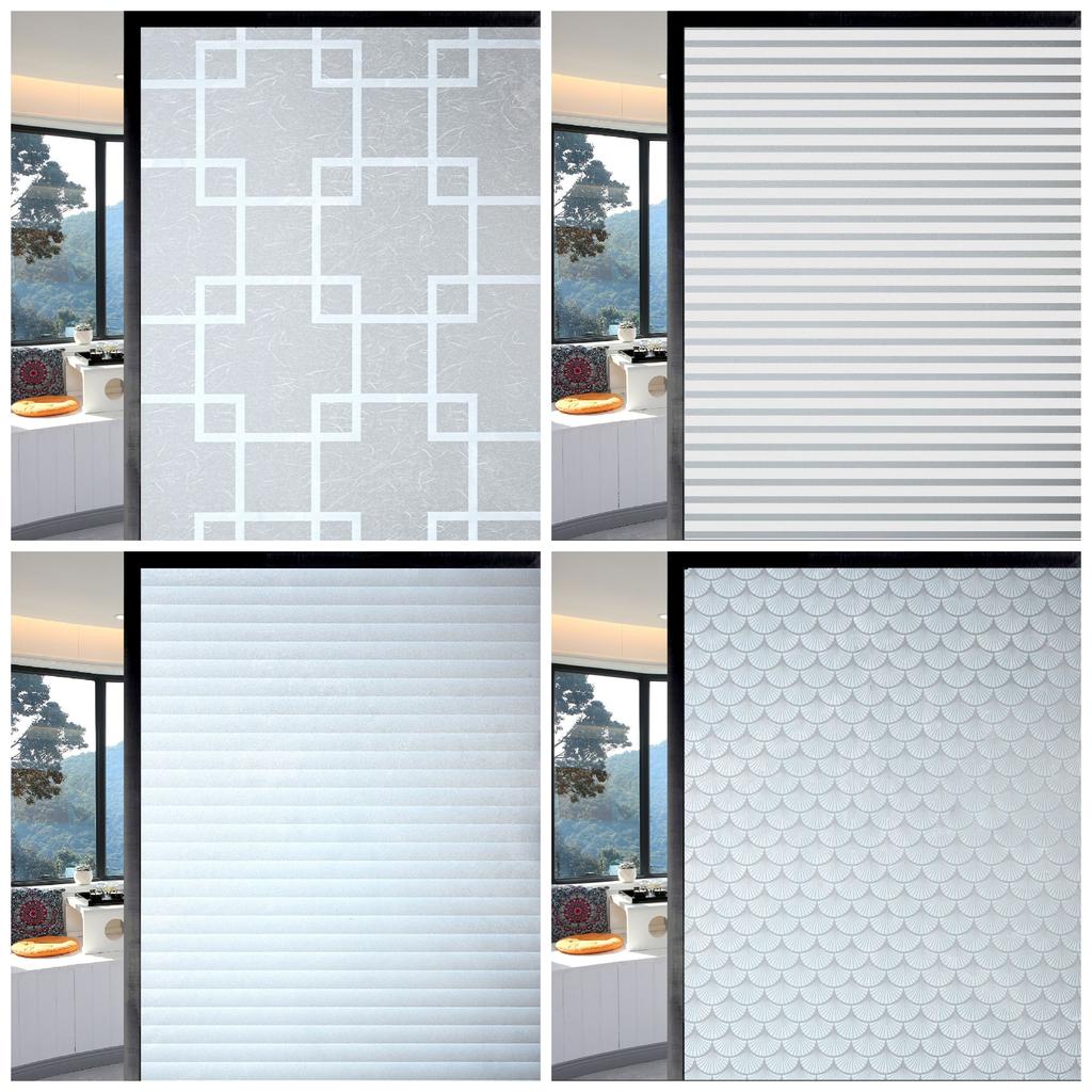 BUNPIG Window Privacy Film Matte Self Adhesive Glass Vinyl Film Heat Control Frosted Window Sticker for Home Insulation