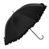 HAU PU UV Short 10002955 Black All-Weather Parasol, Coated, Protection, 99% Shade, Type, Frilled,