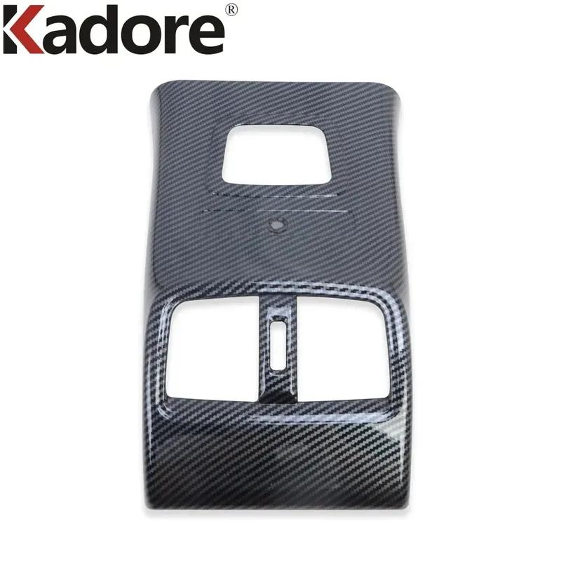 For Toyota Corolla sedan - Carbon Fiber Car Armrest Box Rear Air Condition Vent Outlet Cover Trim Interior Accessories