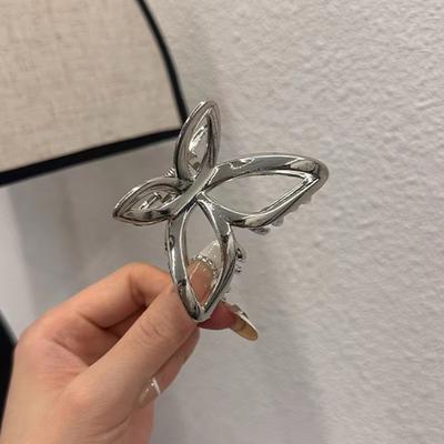 New Liquid Metal Hollow Bow Hair Clip Women Individualized Simplicity Pan Hair Clip Ins Fashion Versatile Hair Accessorie
