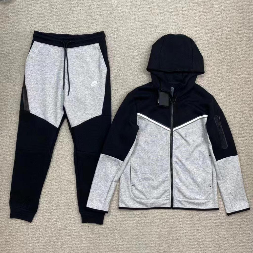Tuta sportiva casual da uomo 2024 con cappuccio e zip laterale