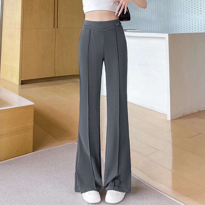 Women's High-Waisted Slit Wide-Leg Micro-Flared Pants - Summer 2025 Collection