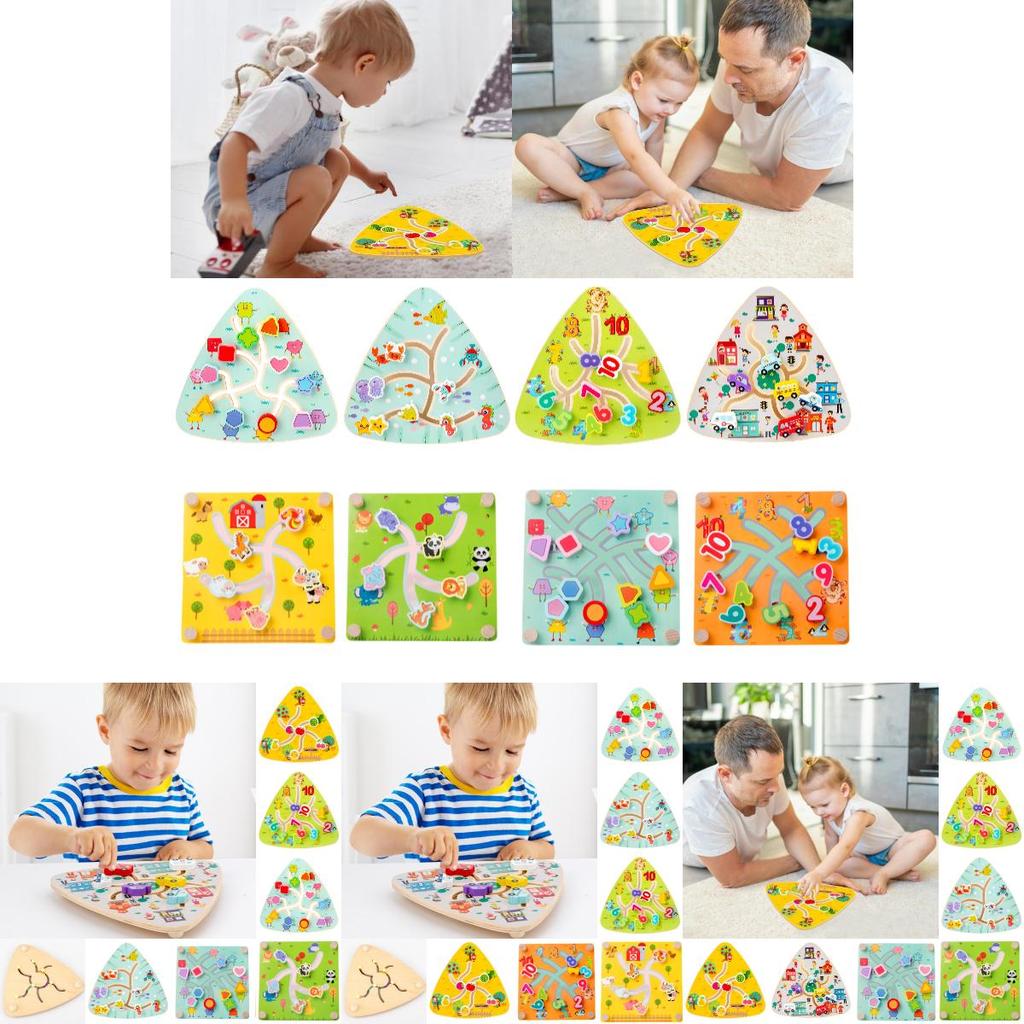 Children's Wooden Track Maze Toy For Brain Training And Logic Thinking Ages 1-3