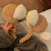Cute Bow Bear Plush Headband for Women - Korean Style Cartoon Ear Hair Accessory for Autumn and Winter Face Washing
