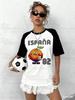 Spain 82 Naranjito Football Sports T Shirt For Men Women Unisex O-Neck T-Shirts Retro Commemorative Football Jersey Men T-Shirt