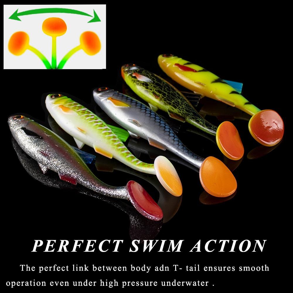 Soft Bait Soft Swimbait Baitfish Shad T Tail Soft Baits T-Tail Simulation Fishing Lure Saltwater