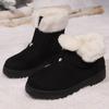 Lucyever Faux Fur Platform Snow Boots Women Non Slip Faux Suede Winter Booties Mujer Keep Warm Ankle Boots Woman Plus Size 44