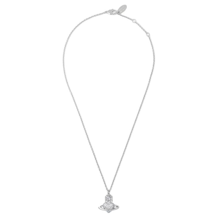 

Vivienne Westwood Asymmetrical Heart Design Cubic Zirconia Necklace Unisex necklace Silver 1250961127-002 Basic Packaging-Dust Bag+Box