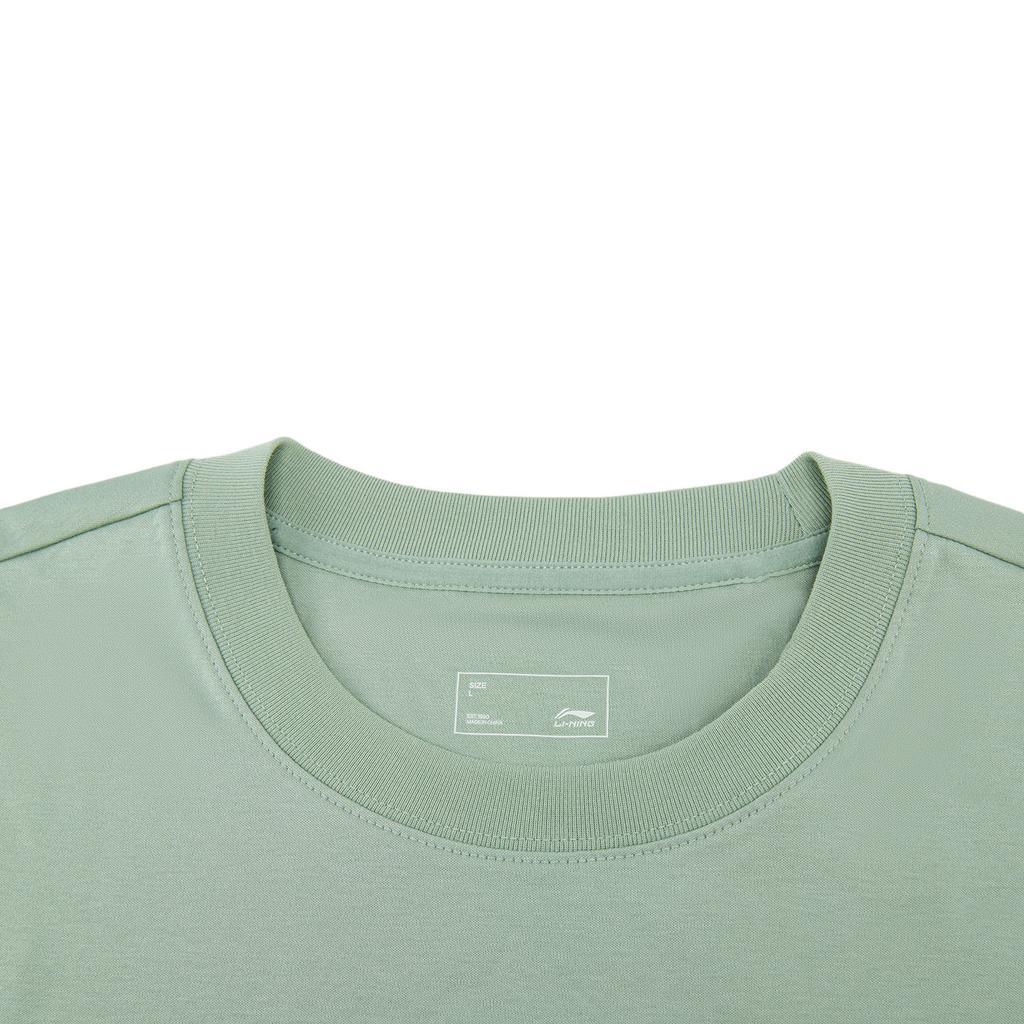 Li Ning Sports Lifestyle Series Round Neck Logo Stitching Couple T-Shirt Unisex T-Shirts ATSW307-5