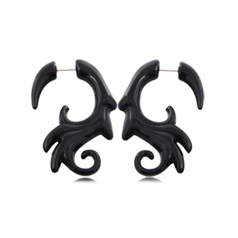 1 Pair Gothic Creative Black-color Acrylic Earrings For Women Men Punk Hip Hop Party Jewelry