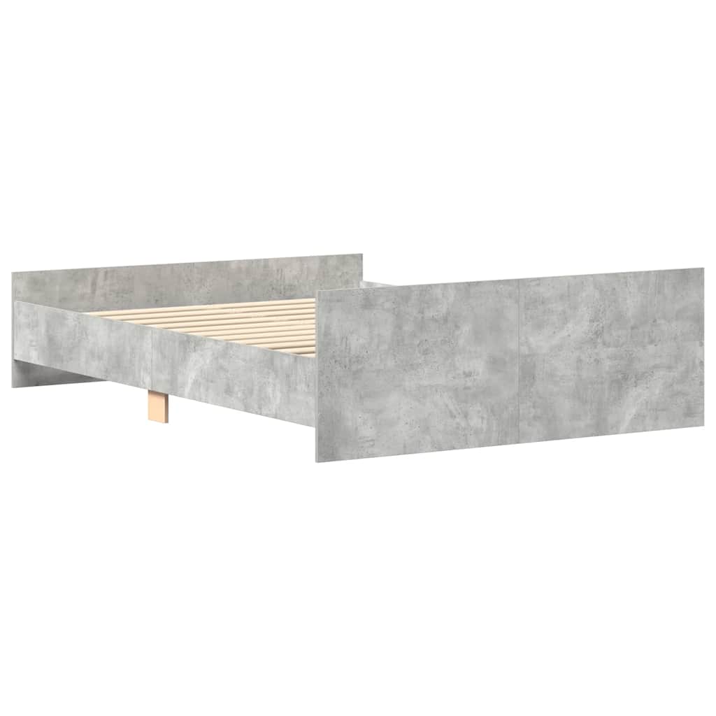 Vidaxl Rama Łóżka Z Wezgłowiem I Zanóżkiem, Szarość Betonu, 140X200 Cm
