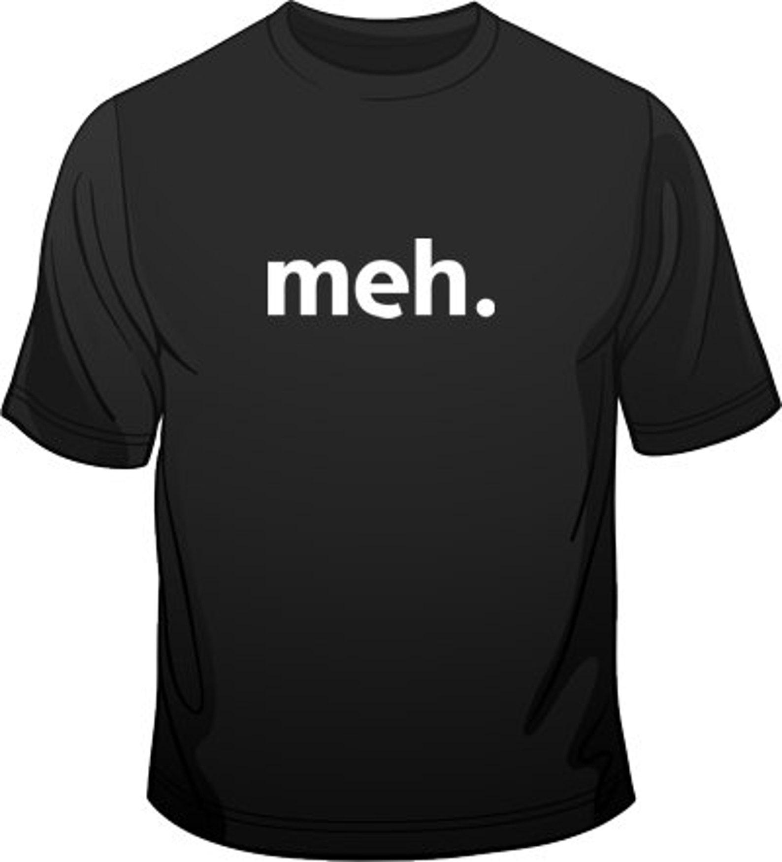 Meh Internet Geek Nerd Funny Mens Loose Fit Cotton T-Shirt L