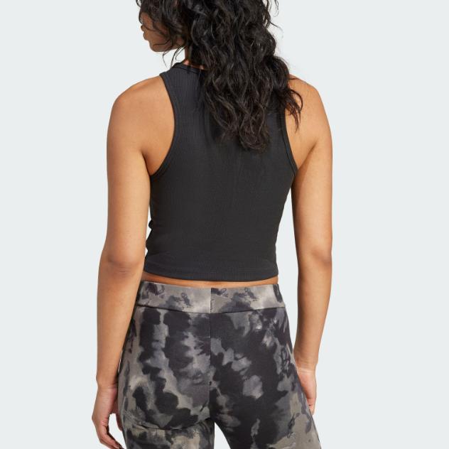 Adidas Letter Logo Round Neck Casual Sleeveless Sports Vest Women Vests Black IW5736
