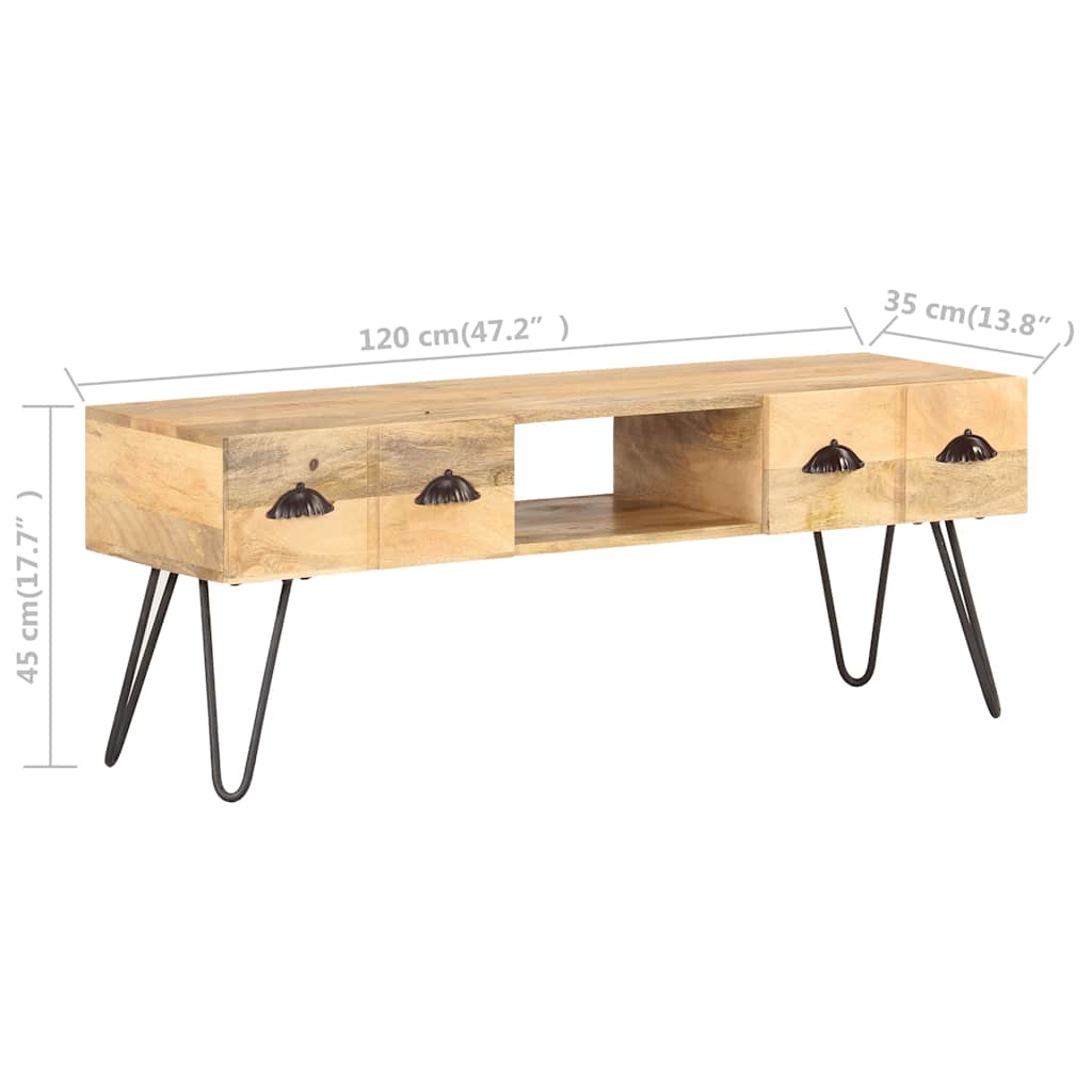 vidaXL TV-Schrank 120x35x45 Cm Mango Massivholz