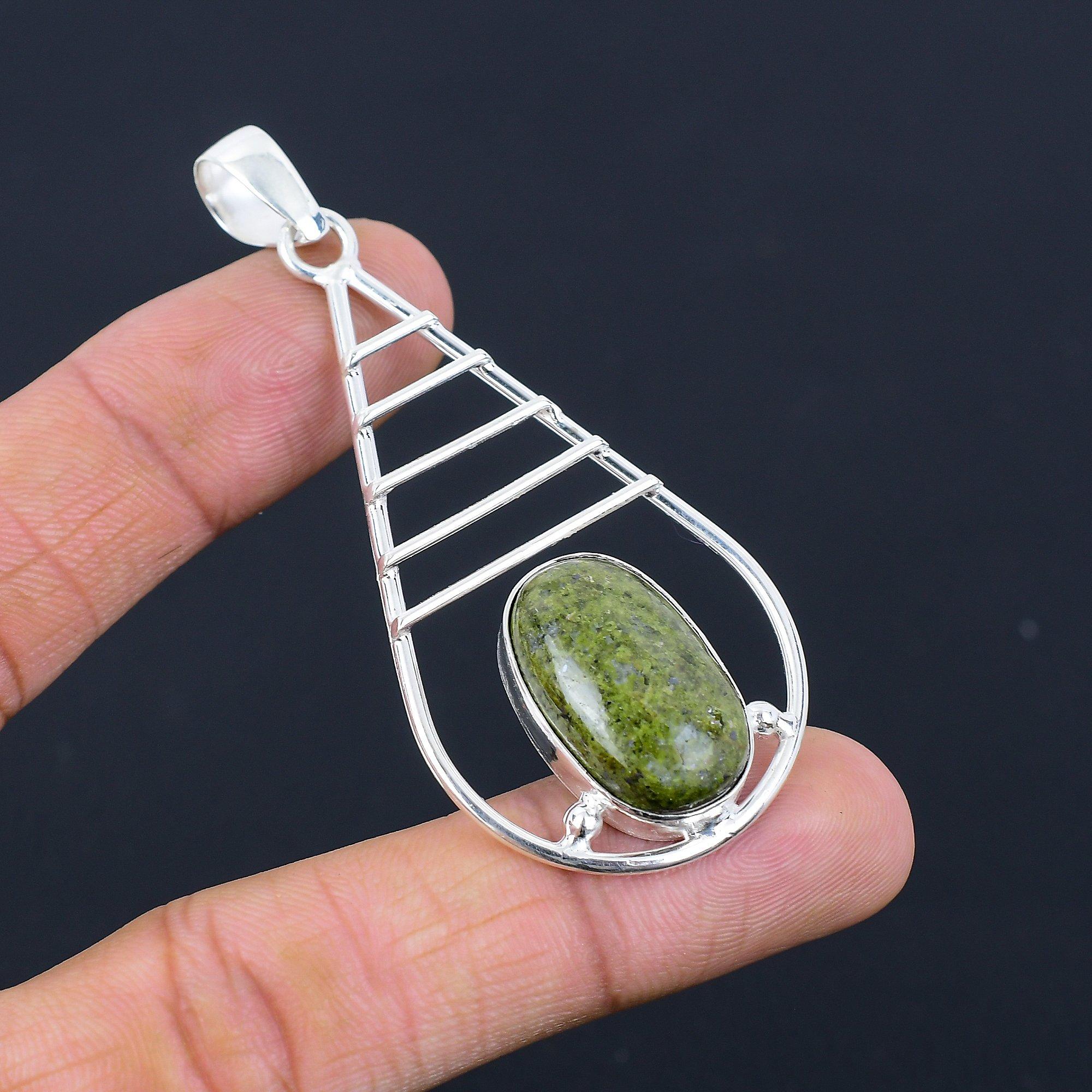 

Halloween Deal Oval Gogunjula Gemstone Mother Bezel Pendant 925 Sterling Silver