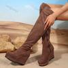 Fashion Women Wedges Thigh High Boots Women Autumn New Fashion Thick Soles High-Tube Boots Woman Over The Knee Long Botas Plus Size 42