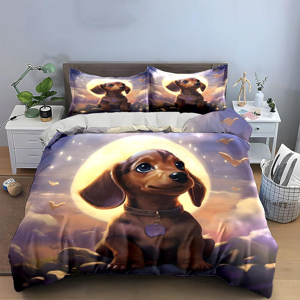 Moonlit Puppy Dreams Bedding sets Duvet covers Pillowcases(1* Duvet Cover 2* Pillowcases without duvet insert)