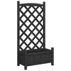 Vidaxl Planter with Trellis, Black, Solid Fir Wood